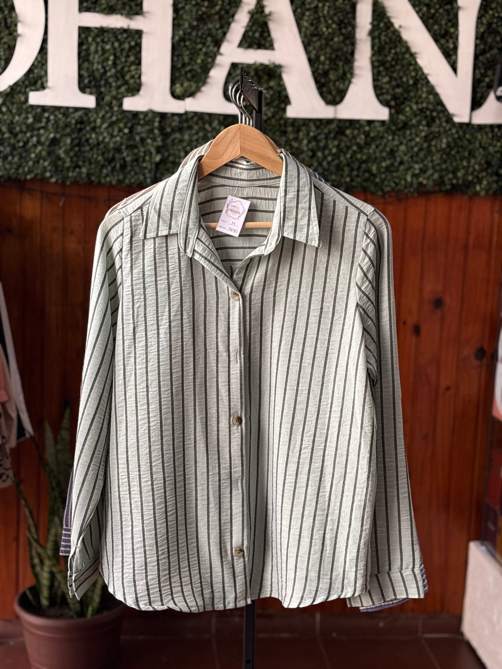 Camisa Rayas Menta