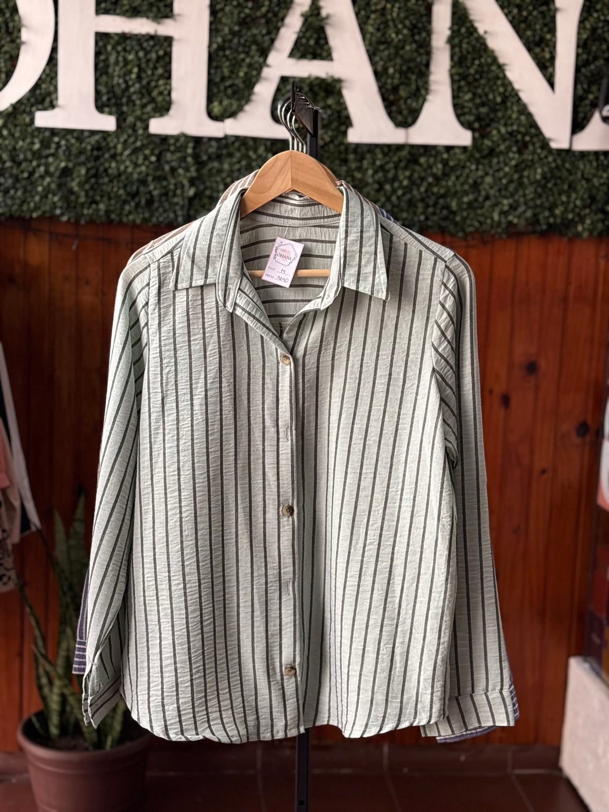 Camisa Rayas Menta
