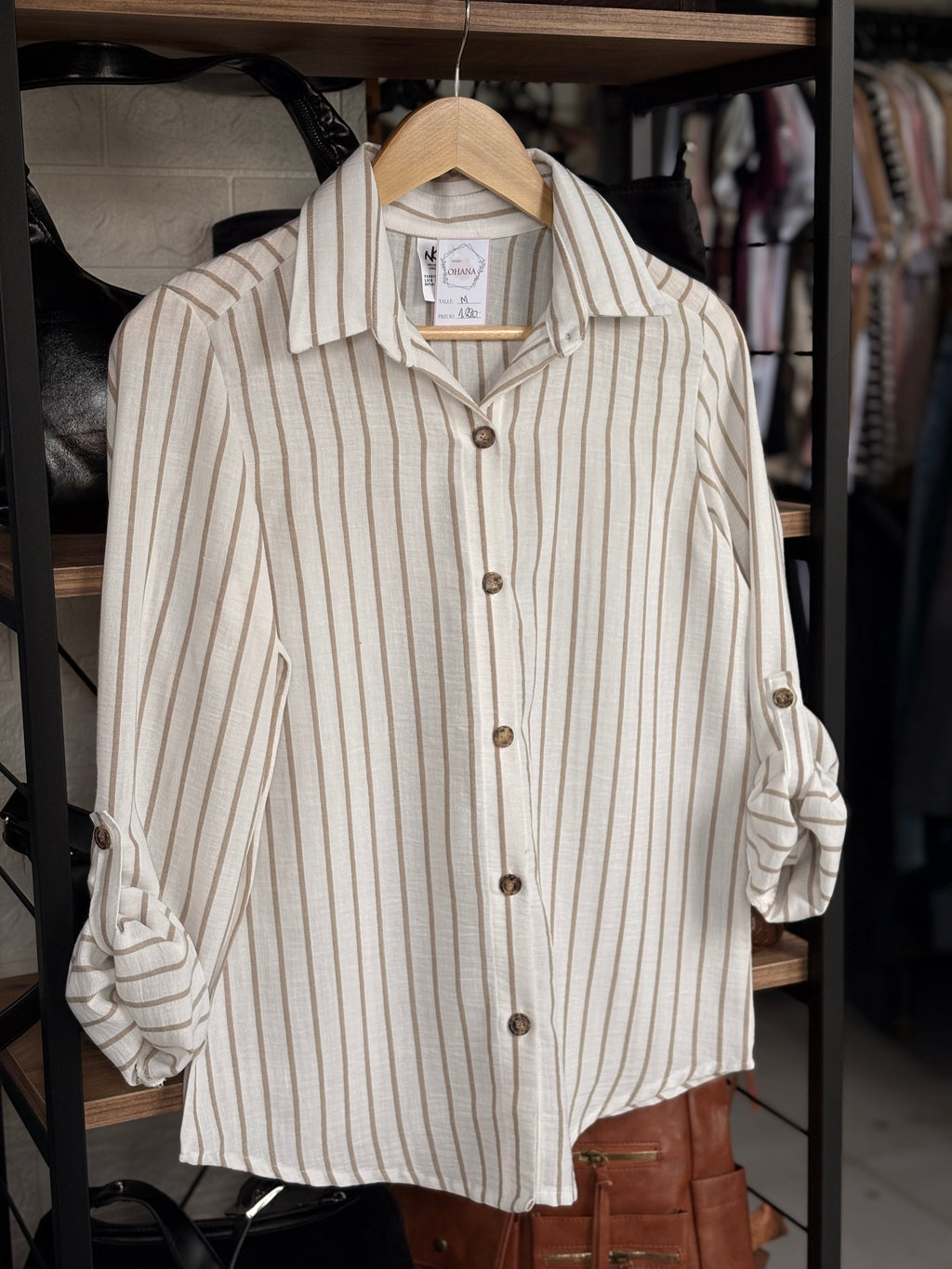 Camisa Rayas Tostado