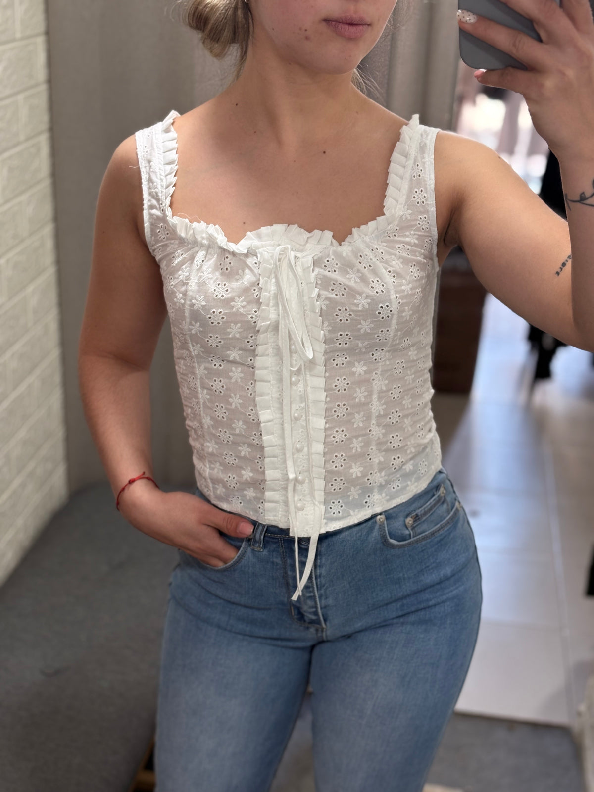 Musculosa Broderie