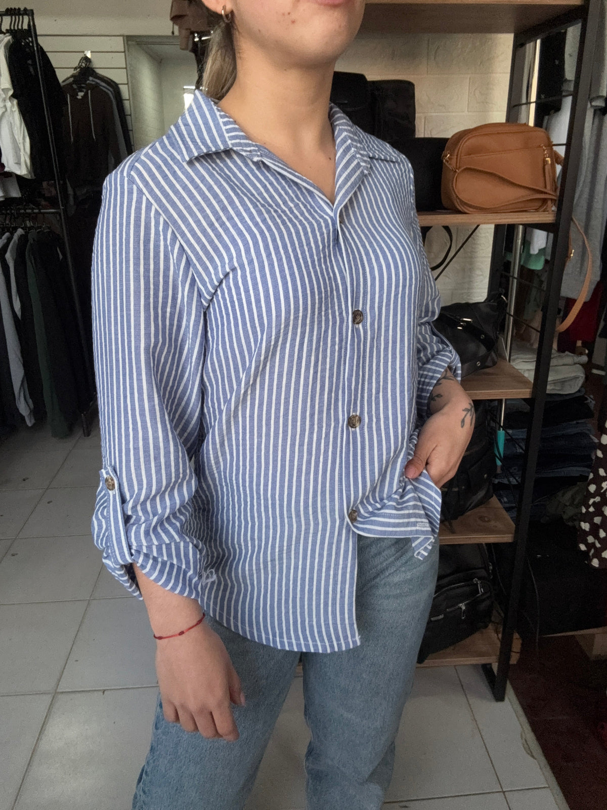 Camisa Rayas Azul